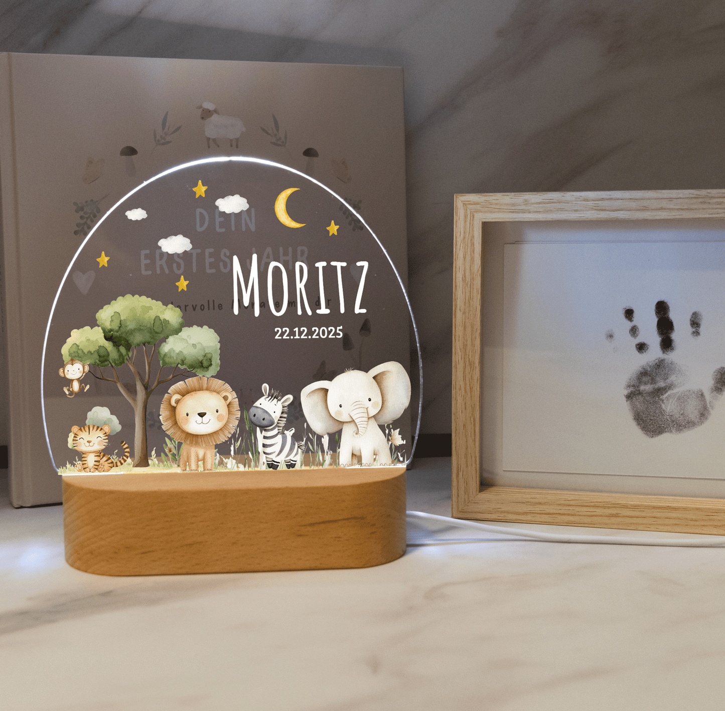 Personalisierte Nachtlampe LED - Waldfreunde