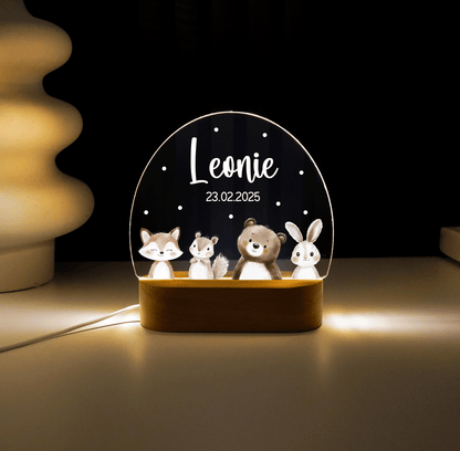 Personalisierte Nachtlampe LED - Bärenfreunde