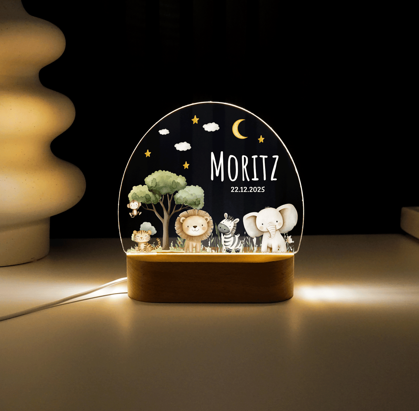 Personalisierte Nachtlampe LED - Waldfreunde