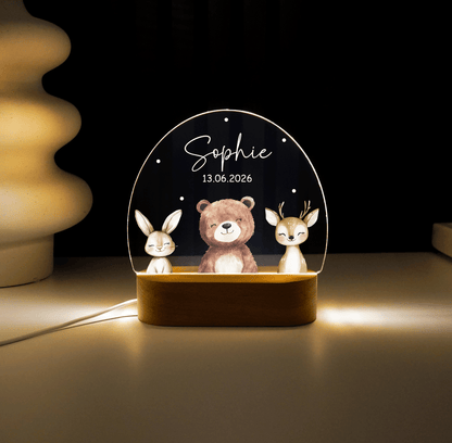 Personalized Night Lamp LED - Safari Family