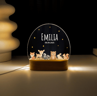 Personalisierte Nachtlampe LED - Safari Baby