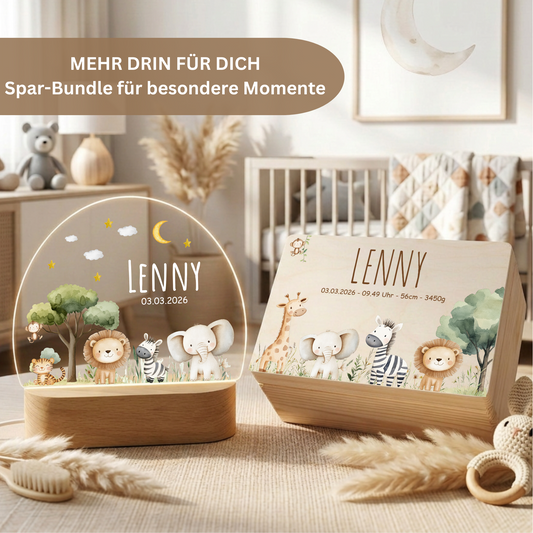 Bundle Sparset | Erinnerungskiste & Nachtlampe - Safari Freunde