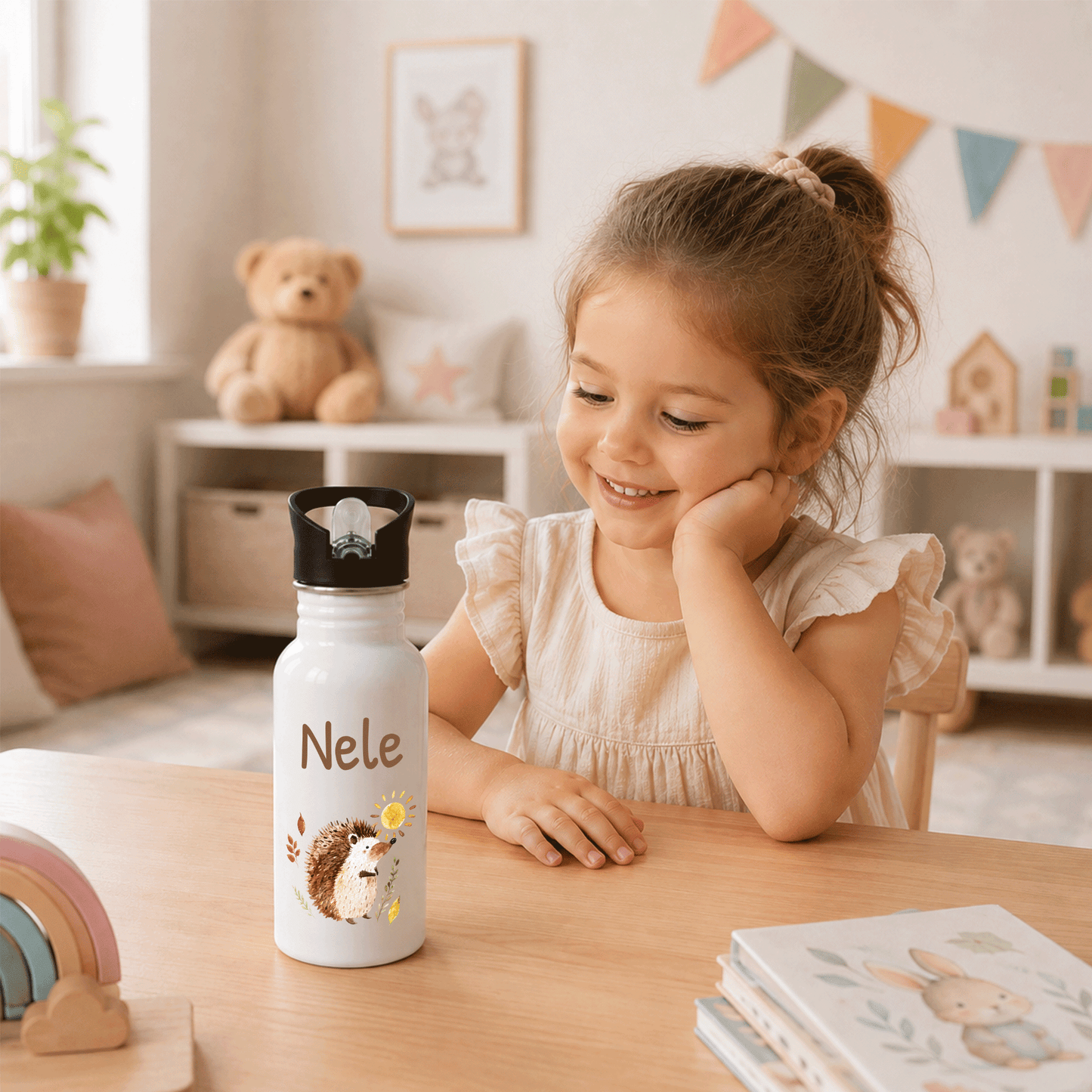 Trinkflasche personalisiert - Igel